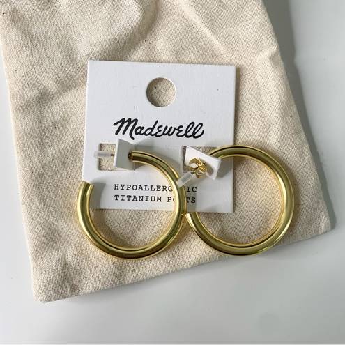 Madewell NWT  Chunky Medium Hoop Earrings Gold