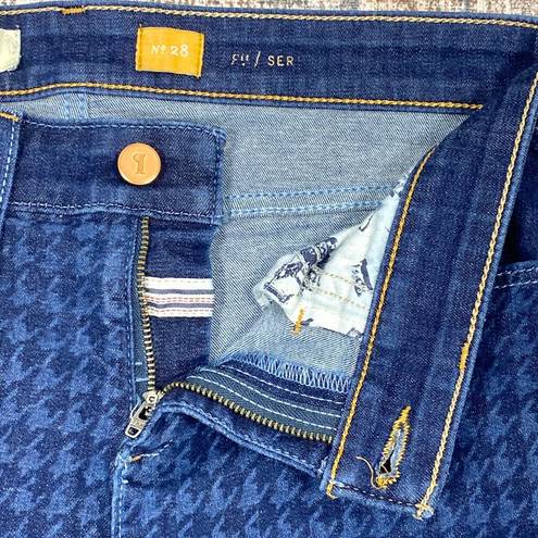 Pilcro  Anthropologie Jeans Women's 28" Blue Serif Skinny Houndstooth Stretch