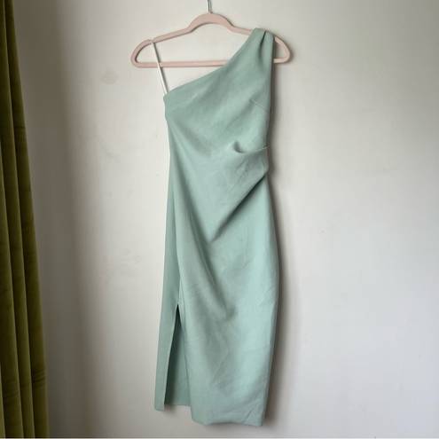 Petal and Pup  Nadene Mint Green One Shoulder Midi Dress 0