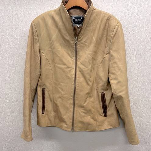 Vera Pelle  Vintage Tan Leather Jacket 16 L