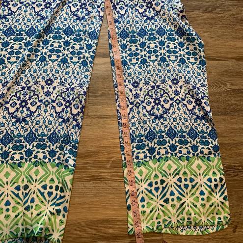 Etcetera  Grace Wide Leg Blue & Green Floral Pants 16