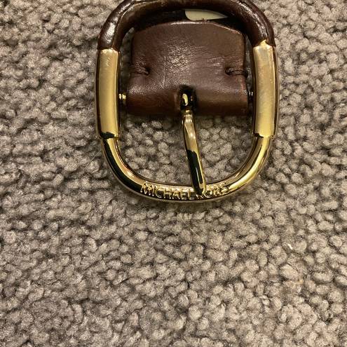 Michael Kors  Vintage women’s wide o-ring brown leather dress belt Christmas Gift