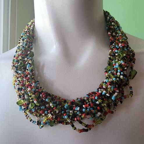 Coldwater Creek  Glass Seed Bead Multi-Strand Necklace