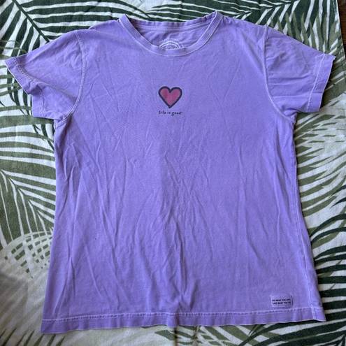 Life is Good  Shirt in Purple with Heart