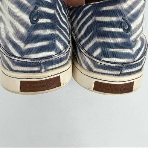 Olukai  Pehuea Pa’i navy blue white slip on canvas sneakers