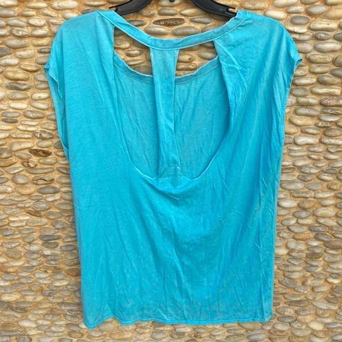 Chaser  Teal Blue Open Back Slit Top. Size Small. NWT New!