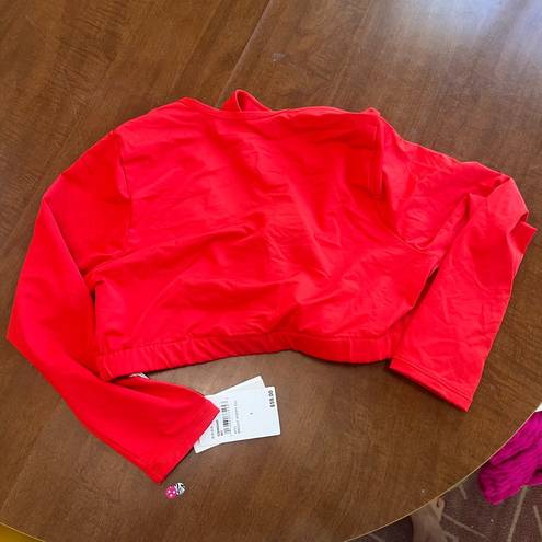 Good American  Size 2 / M Bright Poppy Red Sexy Boost Swim Top Long Sleeve