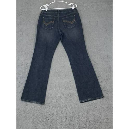 Apt. 9  Women's Boot Cut Jeans Blue Stretch Whiskered Mid Rise Pockets Denim 10