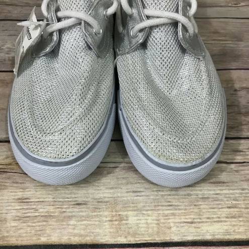 Krass&co Austin Trading  Womens Shoes Size 5 Silver Top Siders Boat Sparkly NEW