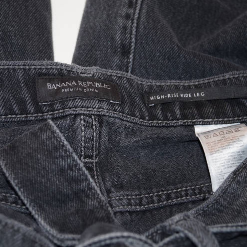 Banana Republic  Premium Denim High Rise Wide Leg Tie Waist Jeans Black Size 31