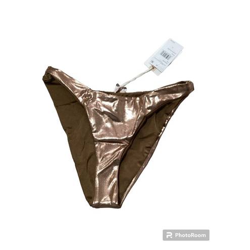 Good American  Foil Better Bikini Rev Bottom Mocha Metallic Bronze Size 2/M