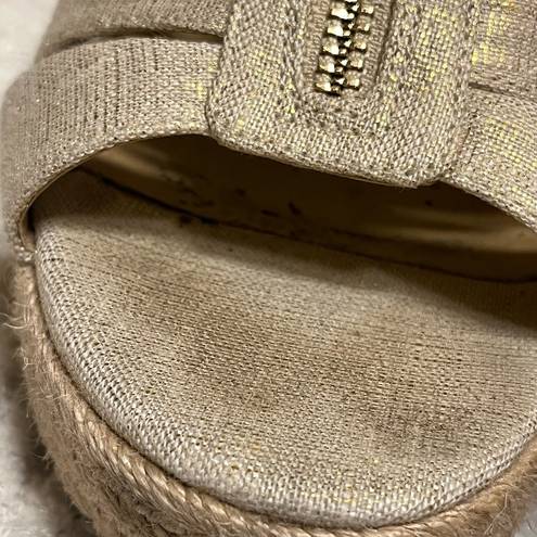 Michael Kors Michael  Berkeley Metallic Linen Wedge Size 7.5