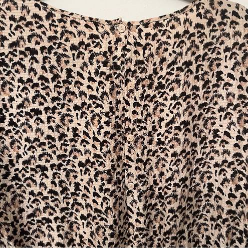 Rebecca Taylor  Leopard Print Silk Caramel Combo Drop Waist Dress | Size 10