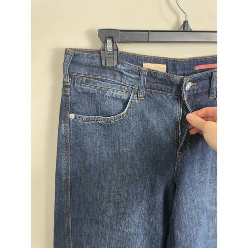 Pilcro Anthropologie Wide Leg Jeans Sz 28 Dark Wash Blue Denim Looser Fit