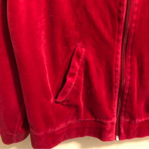 Oleg Cassini  VELOUR SPORT Red Hoodie M