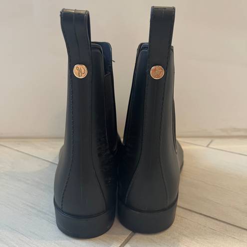 Sam Edelman Tinsley Short Rubber Chelsea Rain Boots Black Matte Women’s Sz 8