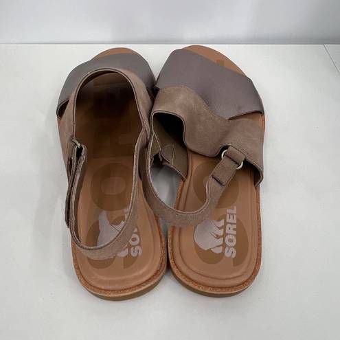 Sorel  Ella II Slingback Sandal in Ash Brown Chalk Size 11 MSRP $90