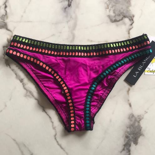 La Blanca  Magenta Crochet Cheeky Bikini Bottoms 6