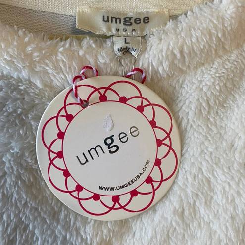 Umgee Off-White Faux Sherpa Teddy Sweater With Pockets Size Large