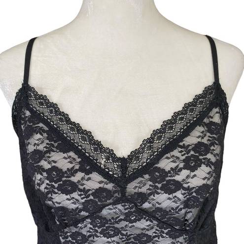 Secret Treasures  Sleepwear women's medium 8-10 black lace lingerie chemise slip