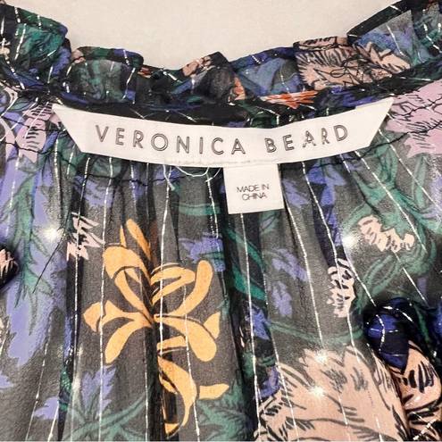 Veronica Beard 
Abra Lurex Floral Silk Blouse