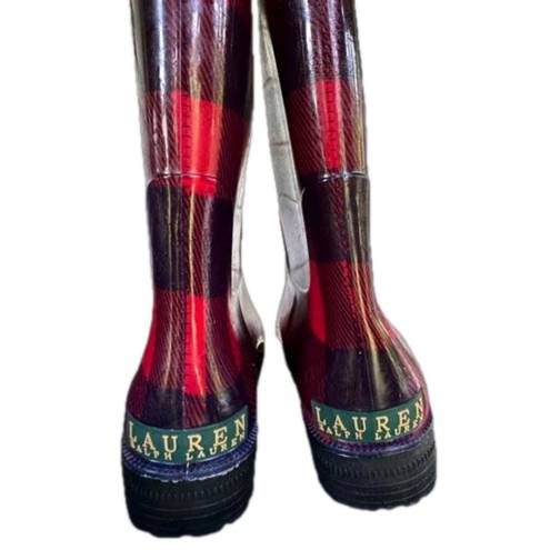 Ralph Lauren Lauren  Women's Rossalyn II 14” Buffalo Plaid Rain Boot Size 7