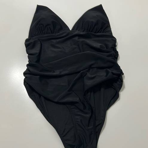 Beachsissi  Ruched Black One Piece Swim Suit Size Extra Large New with Tags