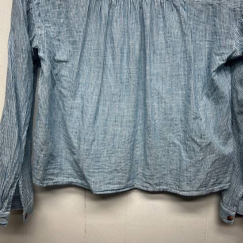 Pilcro  Anthropologie Button Front Long Sleeve Cotton Blue Shirt Women's Size XS