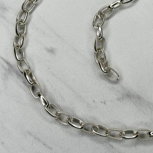 The Moon  and Star Silver Tone Metal Chain Link Belt OS One Size