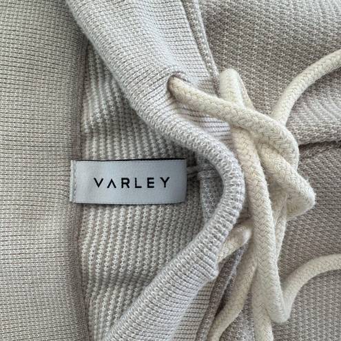 Varley Alice High Waist Textured Cotton Sweatpants 2.0 Praline and Ivory Size XS