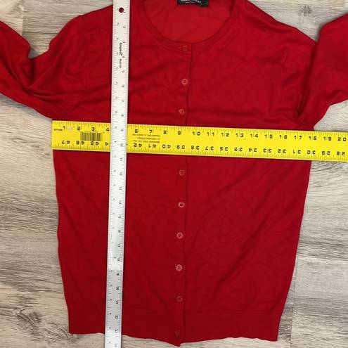 Urban Coco Red Long Sleeve Button Up Women's Cardigan Knit Sweater Size Large