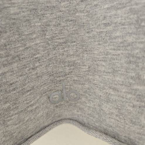 Alo Yoga  Cropped Double Take Pullover Sweater Gray Heather Women's Size S EUC