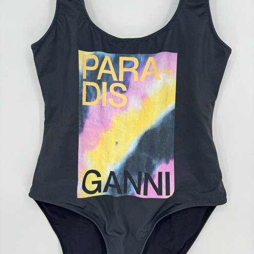  Paradise One-Piece Swimsuit in Black Tye-Dye Paradise Ganni 38 Medium