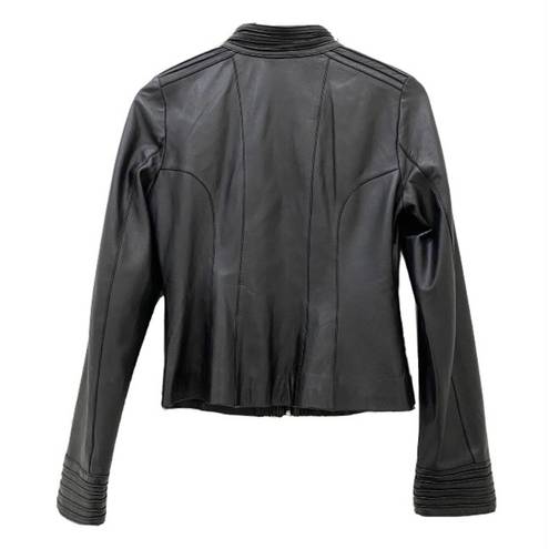 Arden B  Black 100% Genuine Leather Moto Jacket S