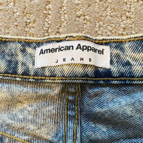 American Apparel  High-Rise 90s Acid Wash Denim Shorts, Size 24W