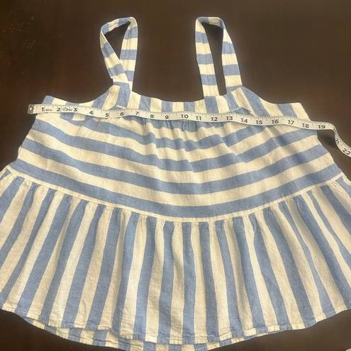 Loft strappy cropped blue and white stripe top