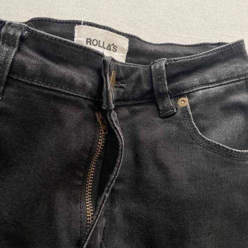 Rolla's  Jeans Womens 27 Black Westcoast Super Skinny Distressed Mid Rise Stretch