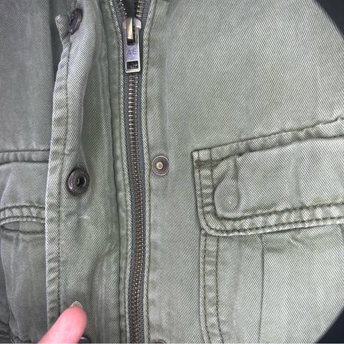 American Eagle  Army Green Zip Up Utility Vest with Waist Drawstring size Small