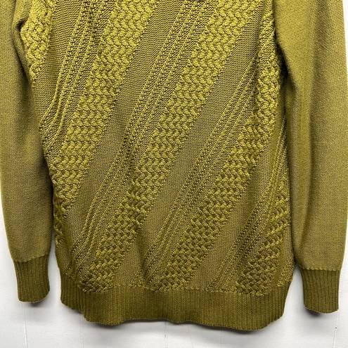Coldwater Creek  Olive Green Women's Pullover Knit Sweater Size Medium Cowl Neck