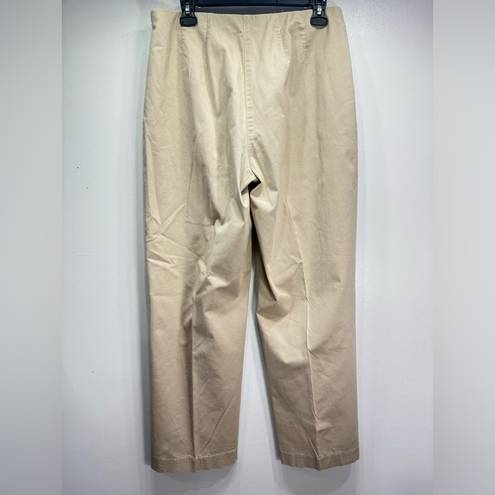 Coldwater Creek  Khaki Tan Chino Flat Front Side Zip Straight Leg Pants Size 10P