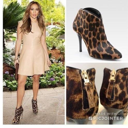 Brian Atwood  Kasadela  Animal Print Ankle Boots 10