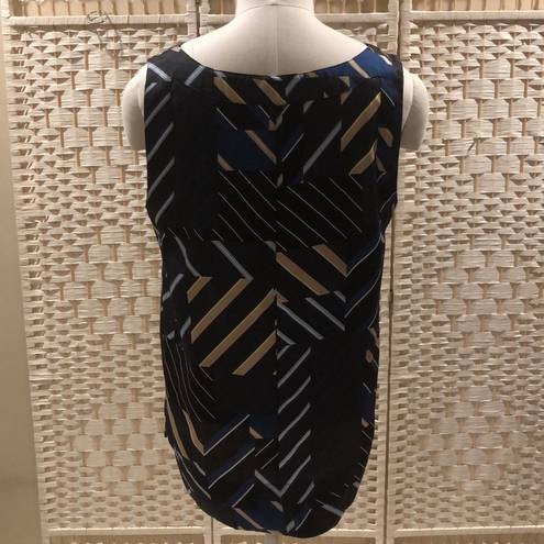 DKNY  Color Block Geometric Pattern Sleeveless Top Size Medium