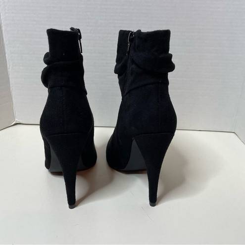 Shoedazzle  Alyssa Heeled Black Pointed Booties Shoes Size 7.5
