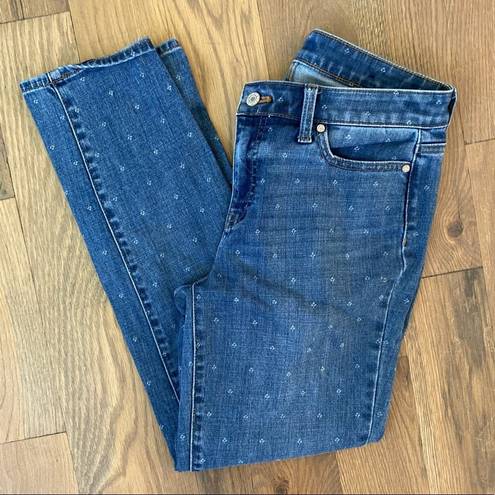 Talbots  Flawless Slim Ankle Fit Tulip print Blue Jeans Size 4