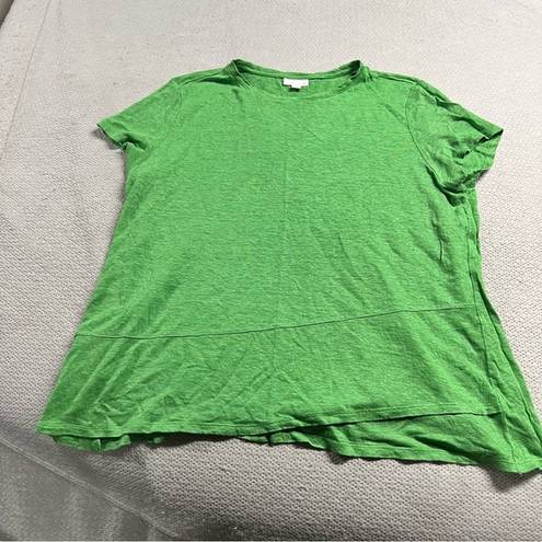 J.Jill  Love Linen Green Short Sleeve Crewneck 100% Linen T-Shirt XLarge EUC