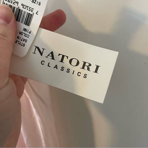 Natori  Classic Pink Satin Quilt Slip Dress Size Small NWT