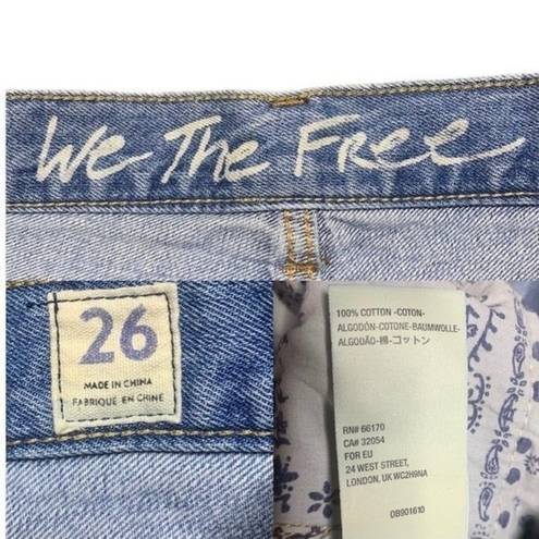 We The Free  Button Fly High Rise Distressed Raw Hem Jeans Women’s Size 26