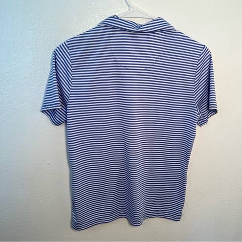 EP Pro  Golf Polo Shirt Blue White Stripes