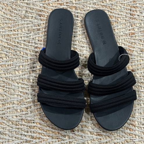 Rothy's ROTHY’S Women's Black Triple Band Slide Sandals Size 9.5 NWOB