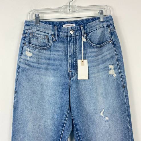 Good American NWT  Good Vintage Jeans Distressed Frayed Hem Sharkbite Straight 27